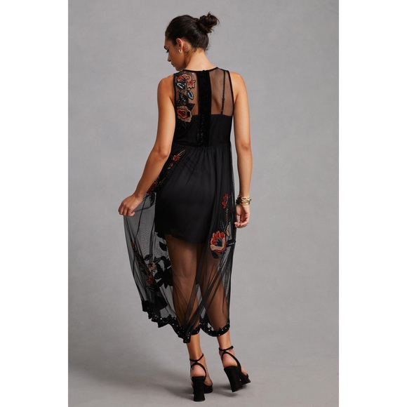 Anthropologie Not So Serious by Pallavi Mohan Midnight Garden Maxi Dress - Picture 6 of 9